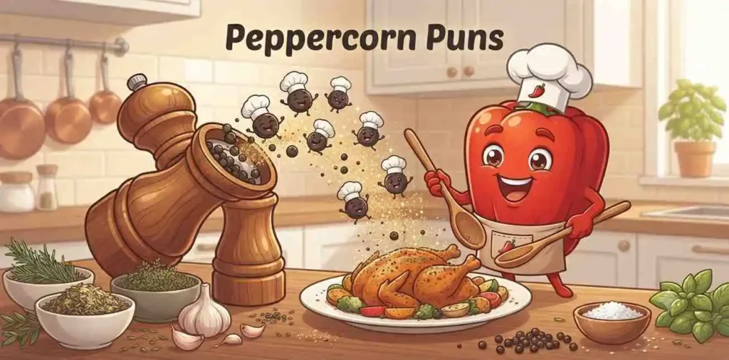 Cute peppercorn chef seasoning