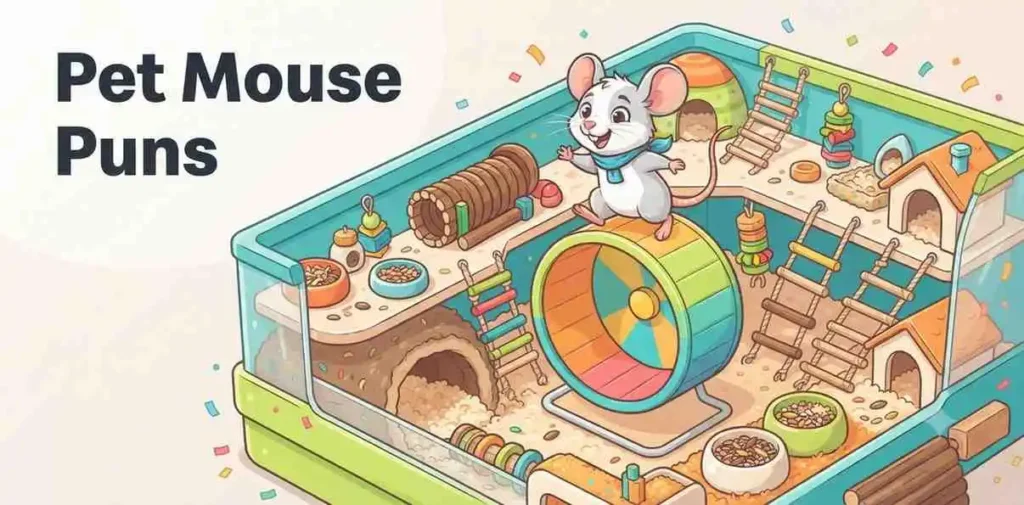 Happy pet mouse playing