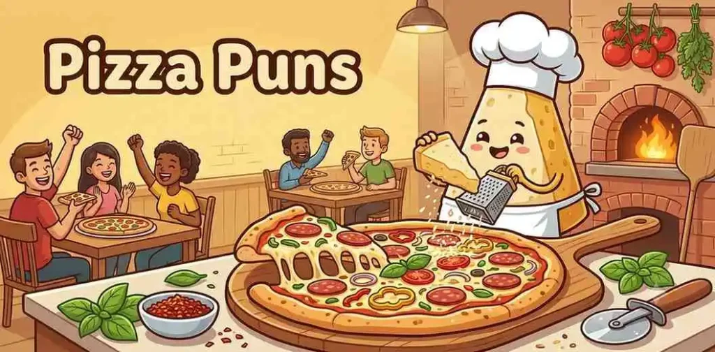 Funny parmesan pizza chef