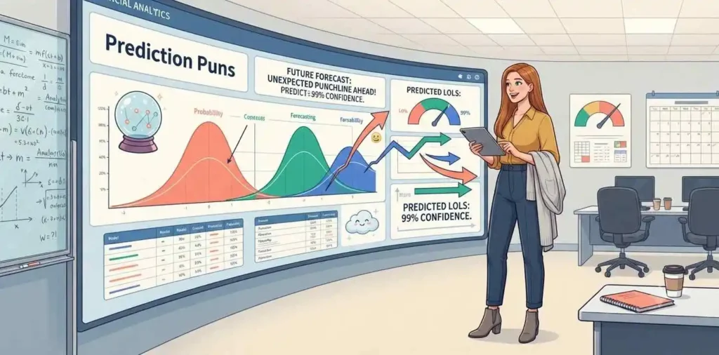 Woman analyzing prediction charts
