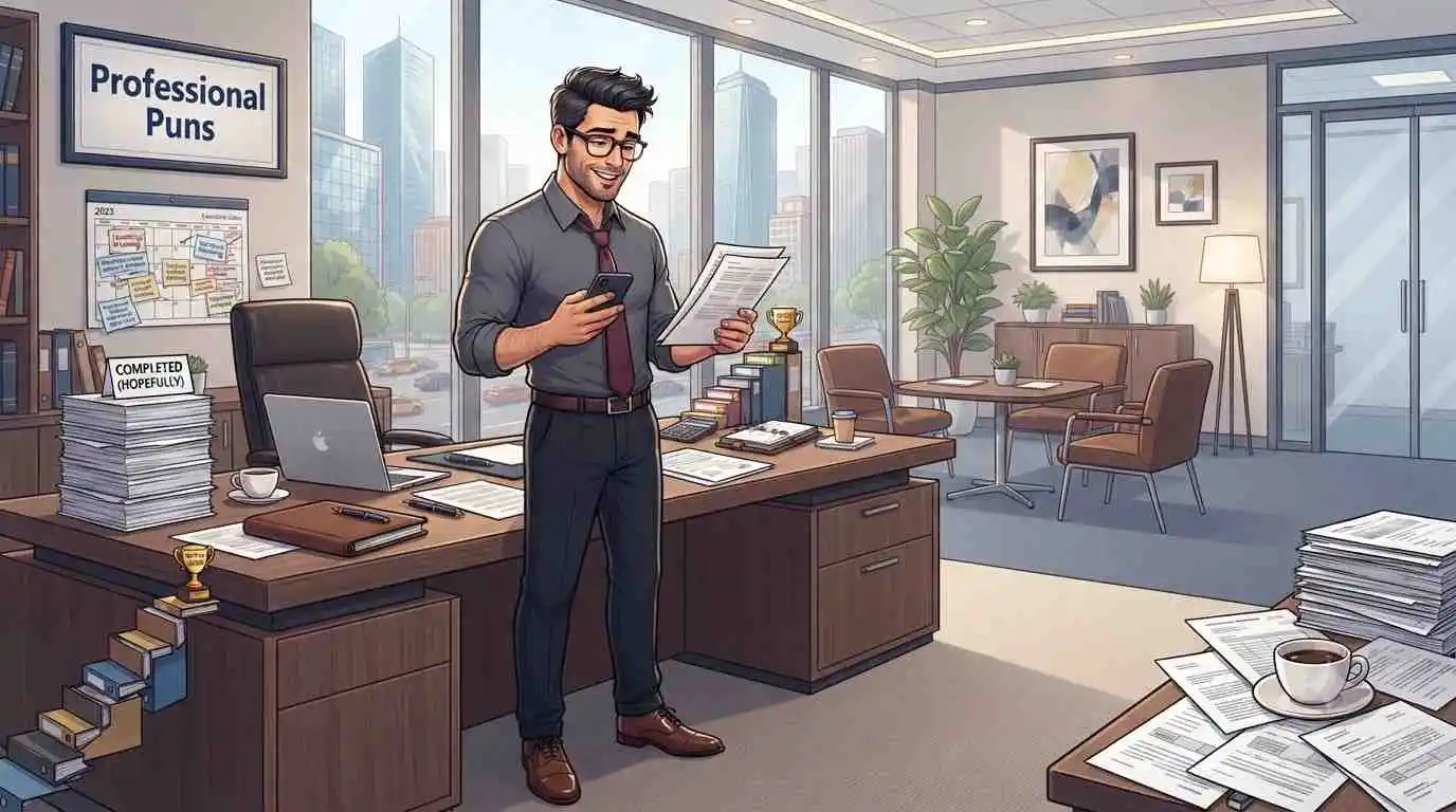 Professional man working in office