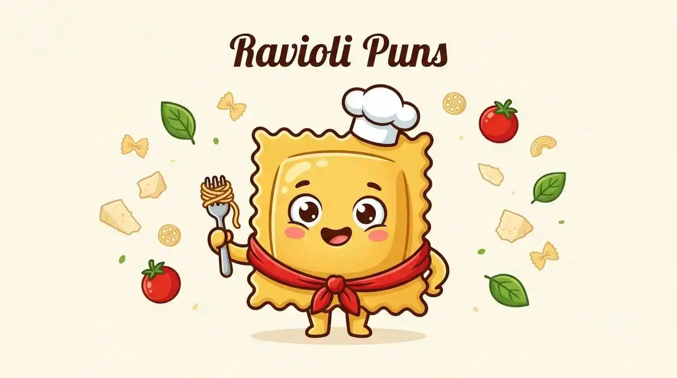 Happy ravioli smiling brightly