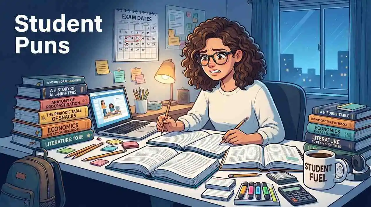 Student studying with books