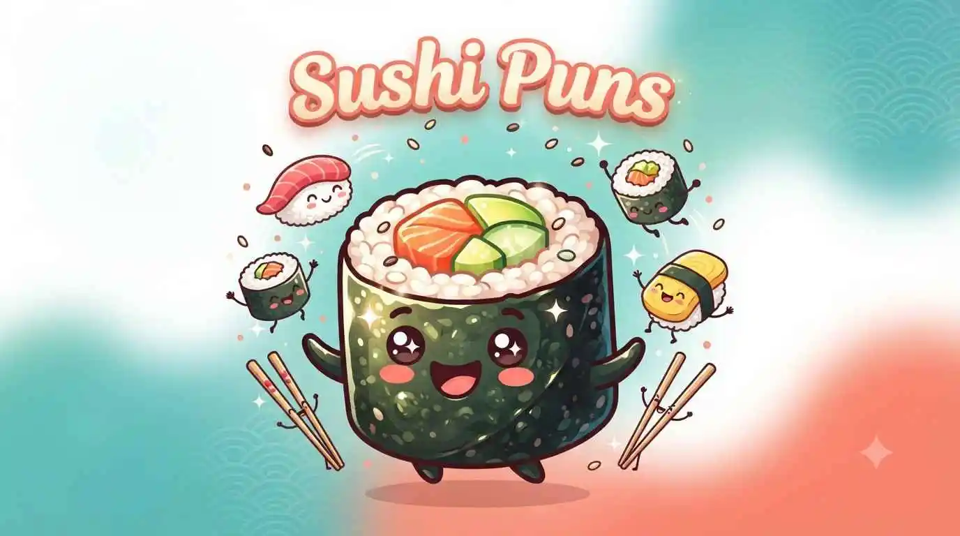 Happy sushi mascot smiling
