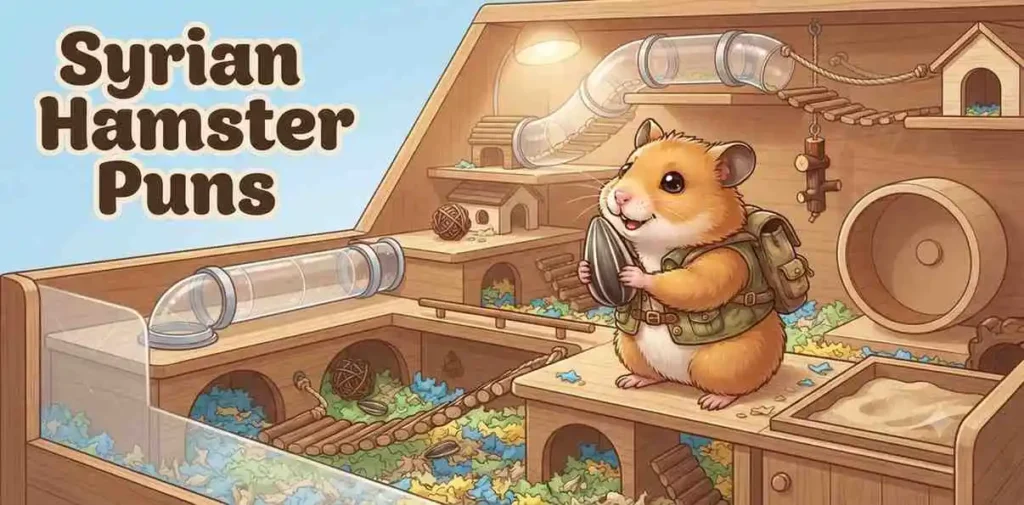 Fluffy Syrian hamster exploring habitat