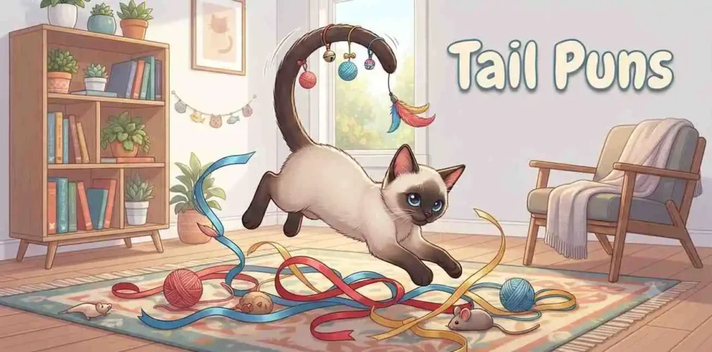Siamese cat tail scene