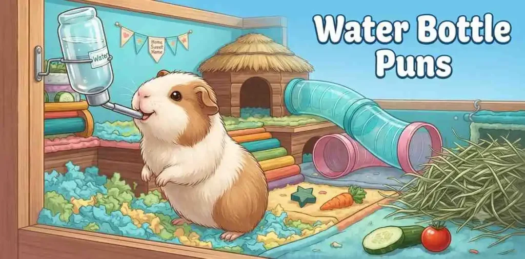 Guinea pig drinking water happily