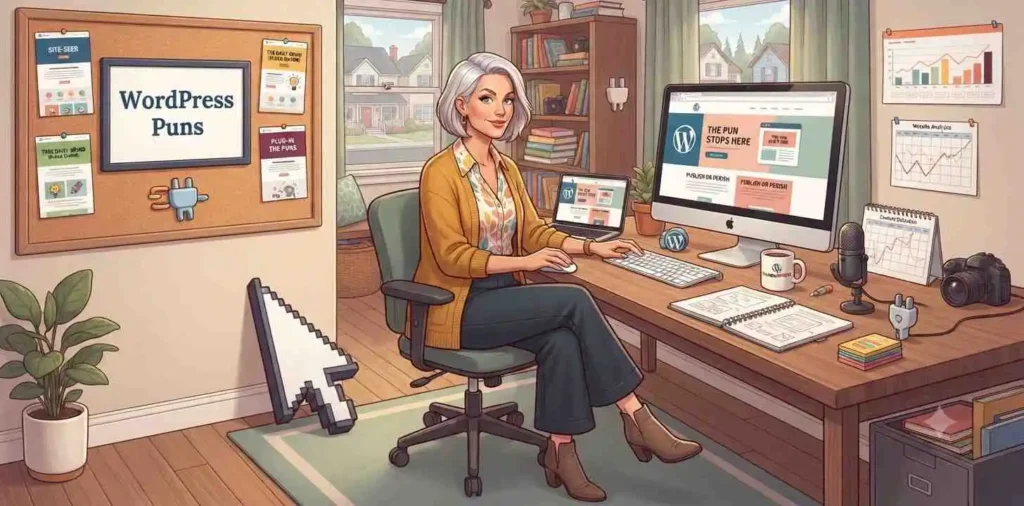 Woman managing WordPress website
