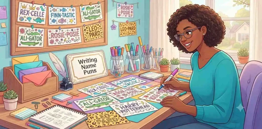 Creative name writing with pens