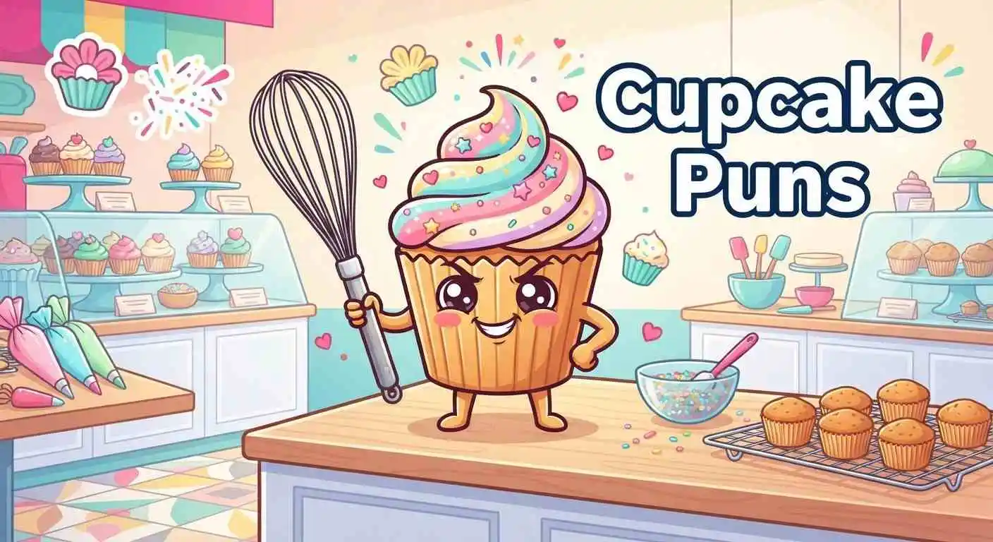 Funny cupcake character