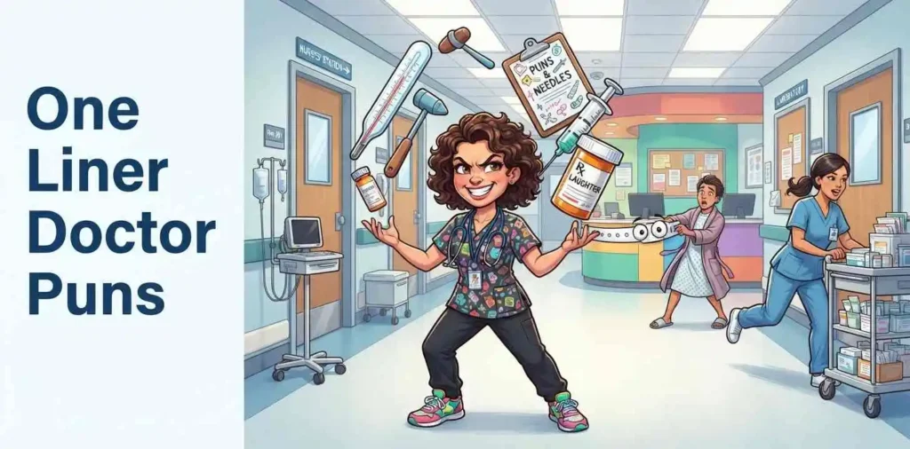 Funny doctor with medical tools